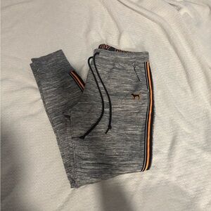 PINK Victoria's Secret Gray Joggers with Orange Accents